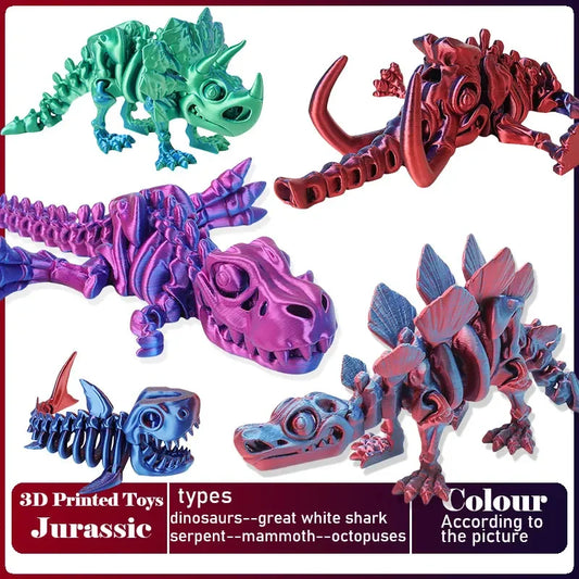 3D Printed Tyrannosaurus Rex Dinosaur Model Jointed Movable Realistic Decor