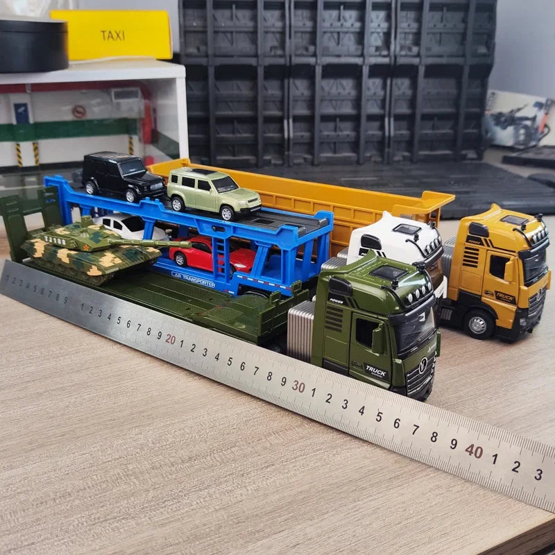 1/50 Scale Alloy Engineering Vehicle Model Set Diecast Excavator Transporter Car Toys Kids Boys Gift Tank Voiture Miniature-EXPROTAS