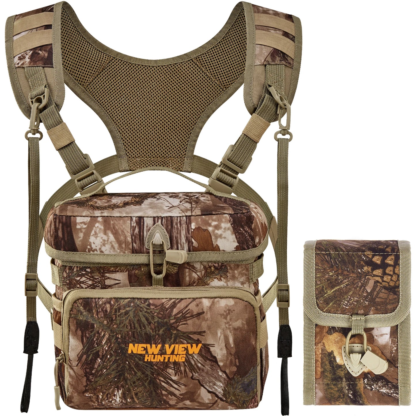 Pack Bino Straps Harness for Hunting Chest Pack with Detachable Pouch
