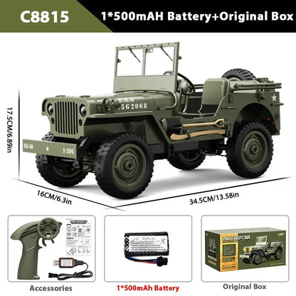 C8815 1/10 RC Willys Jeep 1941 4WD Crawler Military Truck Off-Road RTR Car