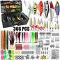 366Pcs Tackle Box Fishing Lure Set for Trout Pike Bass Pro Gear
