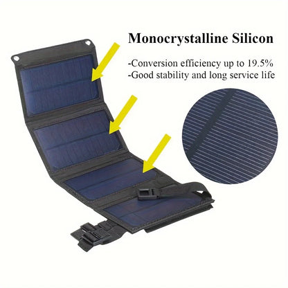 Portable Solar Panel 5V USB Charger Foldable for Camping Hiking Phone Power Bank