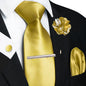 Men's Plaid Tie Clip Set with Pocket Square Cufflinks Wedding Accessories