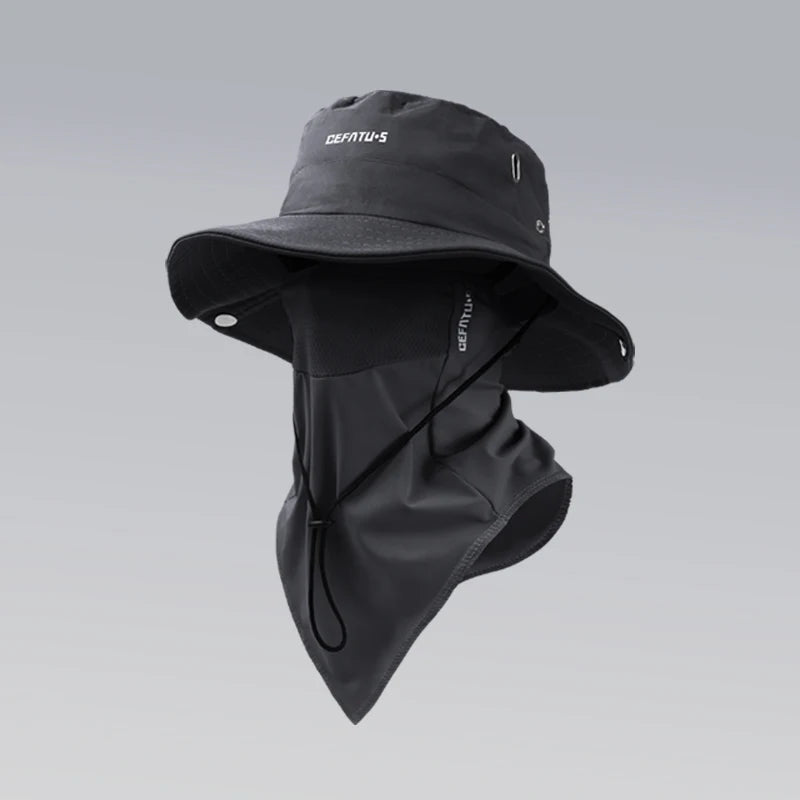 Outdoor Activities Sun Hat with Foldable Brim & Face Mask for Protection