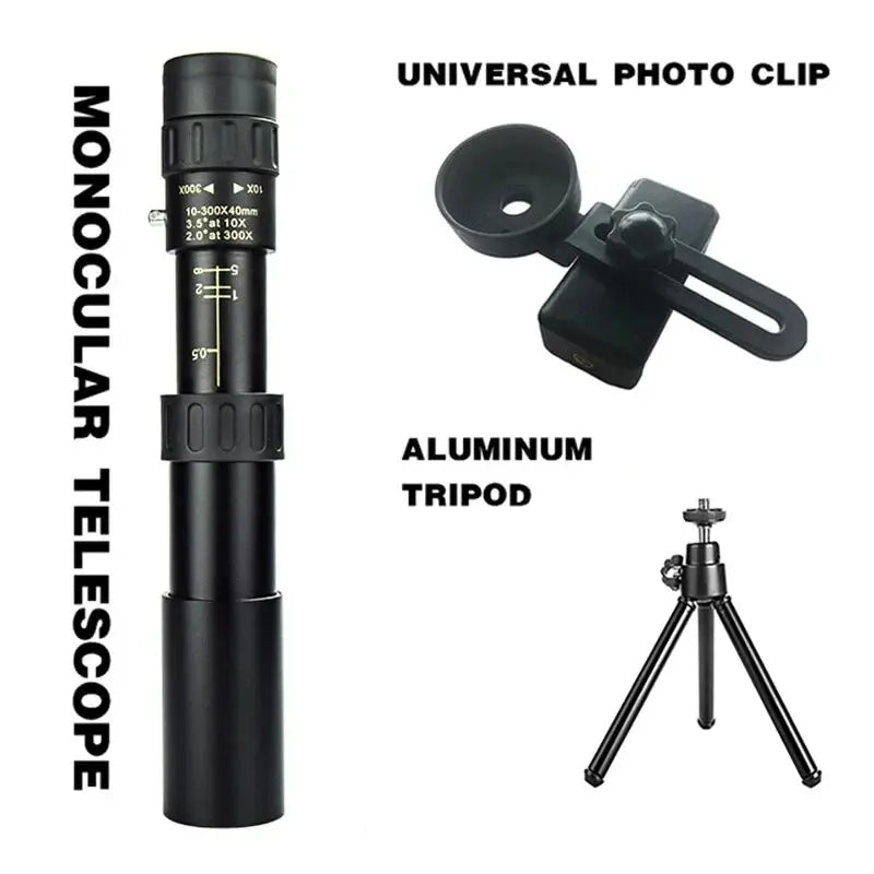 HD Portable 10-300x40 Binoculars Telescope Long Range Night Vision Monocular