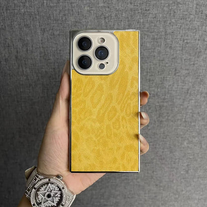 Leopard Pattern Matte Armour Case for iPhone 13-17 Air Pro Max Lens Cover