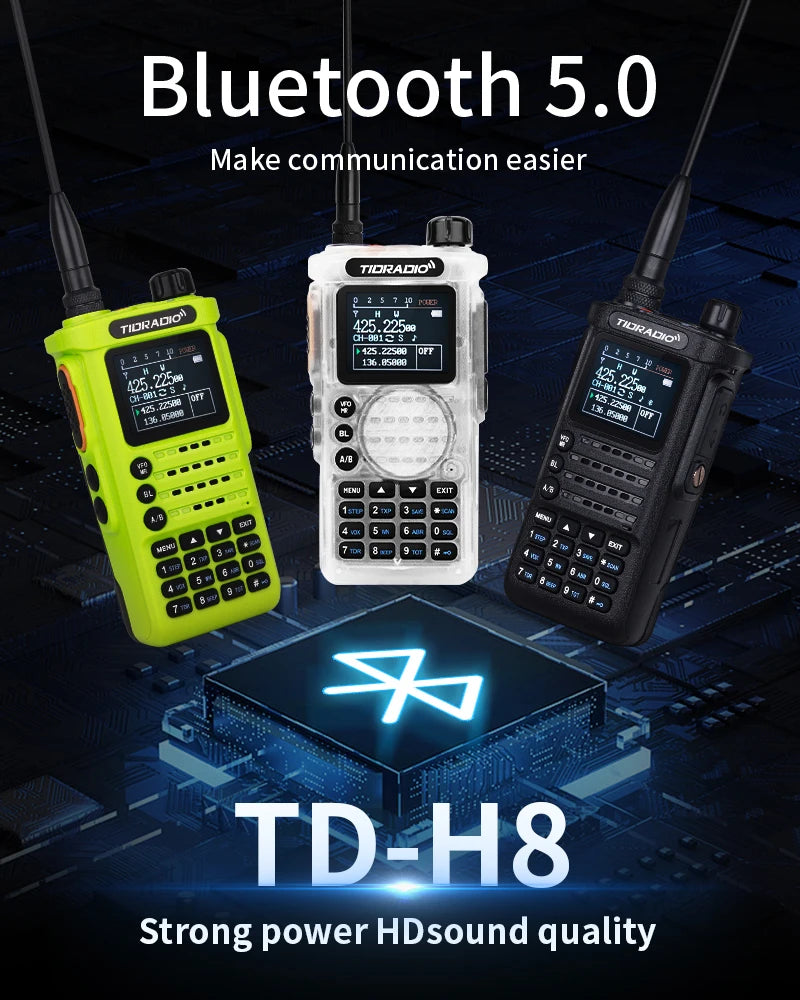 TIDRADIO 2nd Gen TD-H8 10W Professional Walkie Talkie Portable Long Range Radio Phone Wireless Programmable Search Repeaters-EXPROTAS