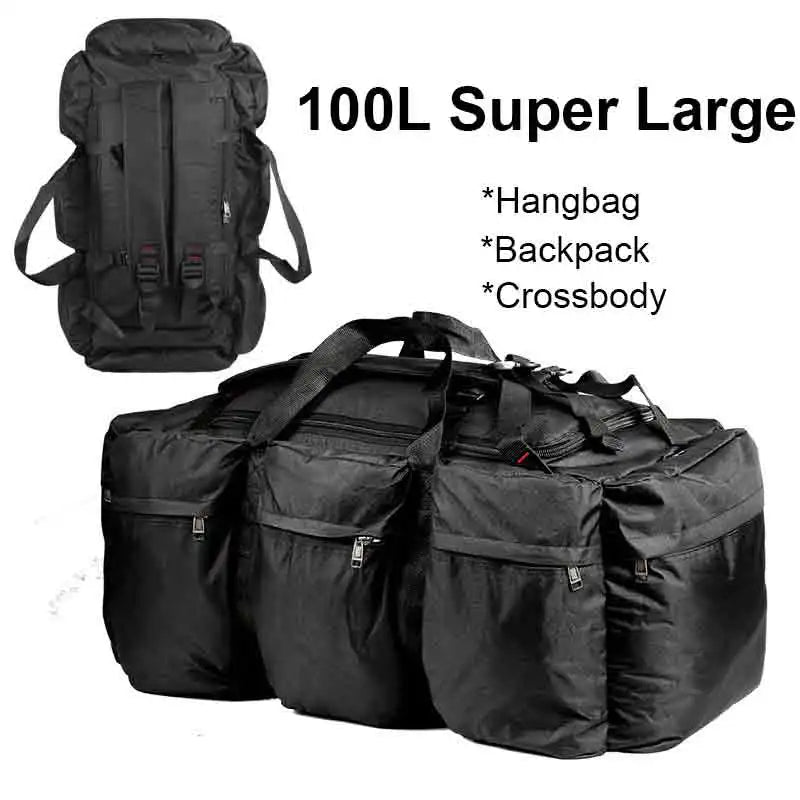 100L Shoulder Bag Backpack Travel Rucksack Duffle for Men Outdoor Hiking