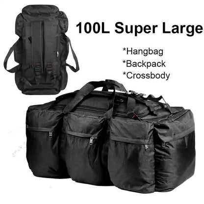 100L Shoulder Bag Backpack Travel Rucksack Duffle for Men Outdoor Hiking