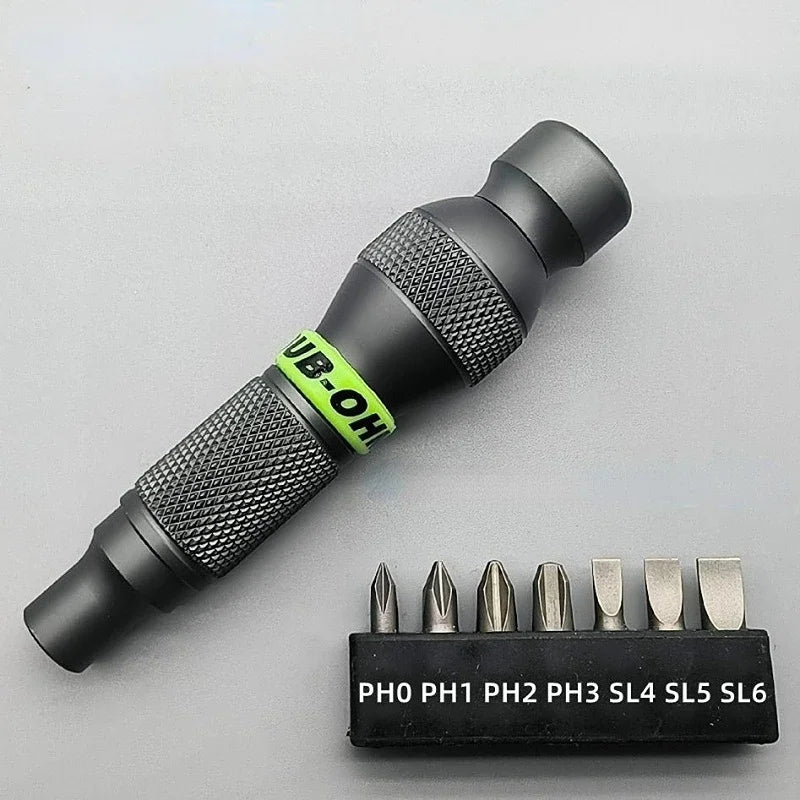 Precision Aluminum Alloy Handle for 1/4" Hex Bits Mini Screwdriver Holder Tool