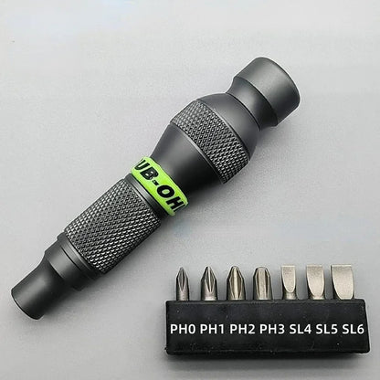 Precision Aluminum Alloy Handle for 1/4" Hex Bits Mini Screwdriver Holder Tool