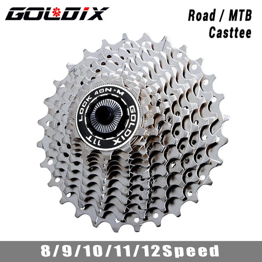 GOLDIX 8–12 Speed Cassette 11-25T 11-28T 11-32T 11-34T 11-36T Compatible Shimano SRAM - EXPROTAS