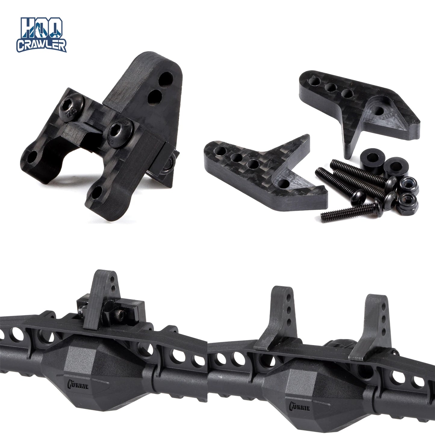 HooCrawler Carbon Rear Upper Link Riser Single Dual 1/10 RC Capra F9 Portal Axle