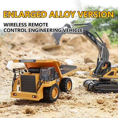 RC Excavator Dumper Car 2.4G Remote Control Engineering Vehicle Crawler Truck Bulldozer Toys for Boys Kids Christmas Gifts-EXPROTAS