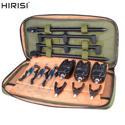 Carp Fishing Bite Alarm Set w/ Swingers Rod Pod Bank Stick Buzz Bar Kit