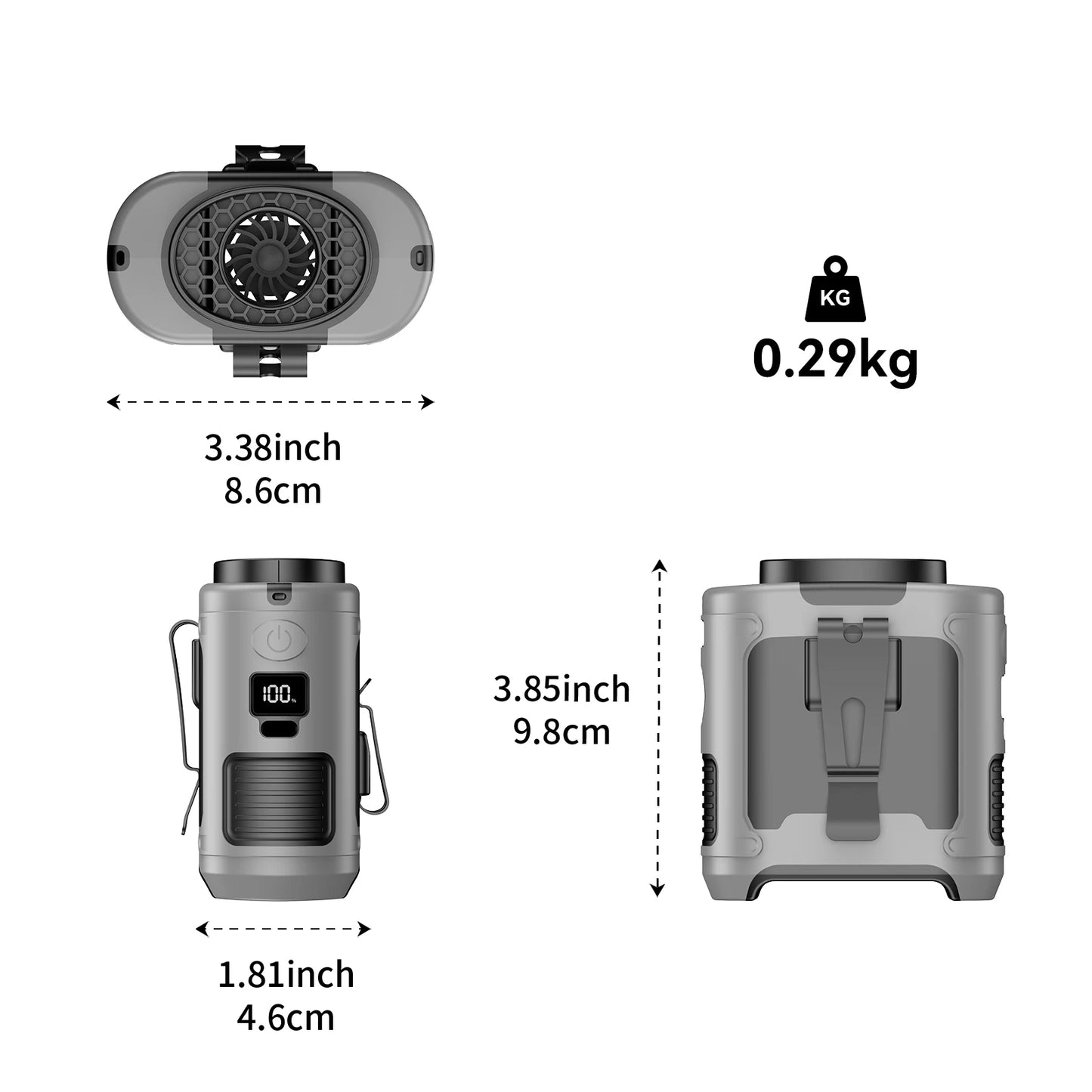 20000mAh Outdoor Portable Waist Fan Hanging Neck Fan Strong Wind with Power Bank LED Lighting for Sports Courier Outdoor Working-EXPROTAS