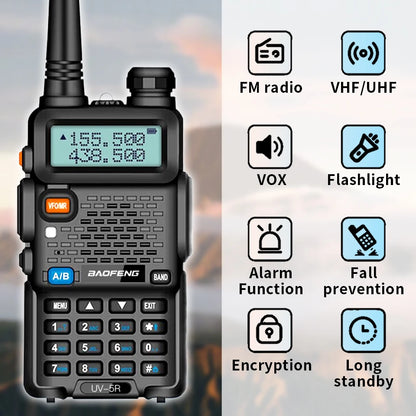 2PCS Baofeng Walkie Talkie UV-5R Dual Band Long Range 2200mAh Radio