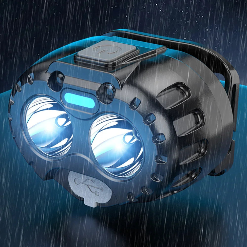 Waterproof Light LED Headlamp Rechargeable 250LM USB Torch for Camping