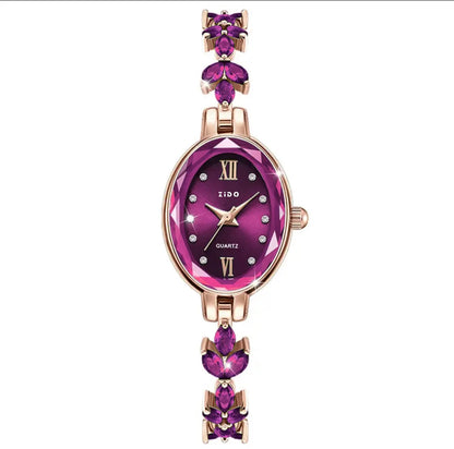 UTHAI V22 Women’s Luxury Oval Diamond Bracelet Watch Waterproof Quartz Fashion