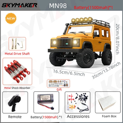 New MN99s MN98 1:12 MN Model RTR Version RC Car 2.4G 4WD RC Rock Crawler Defender Remote Control Car 1/12 RC Truck Cars Toys-EXPROTAS