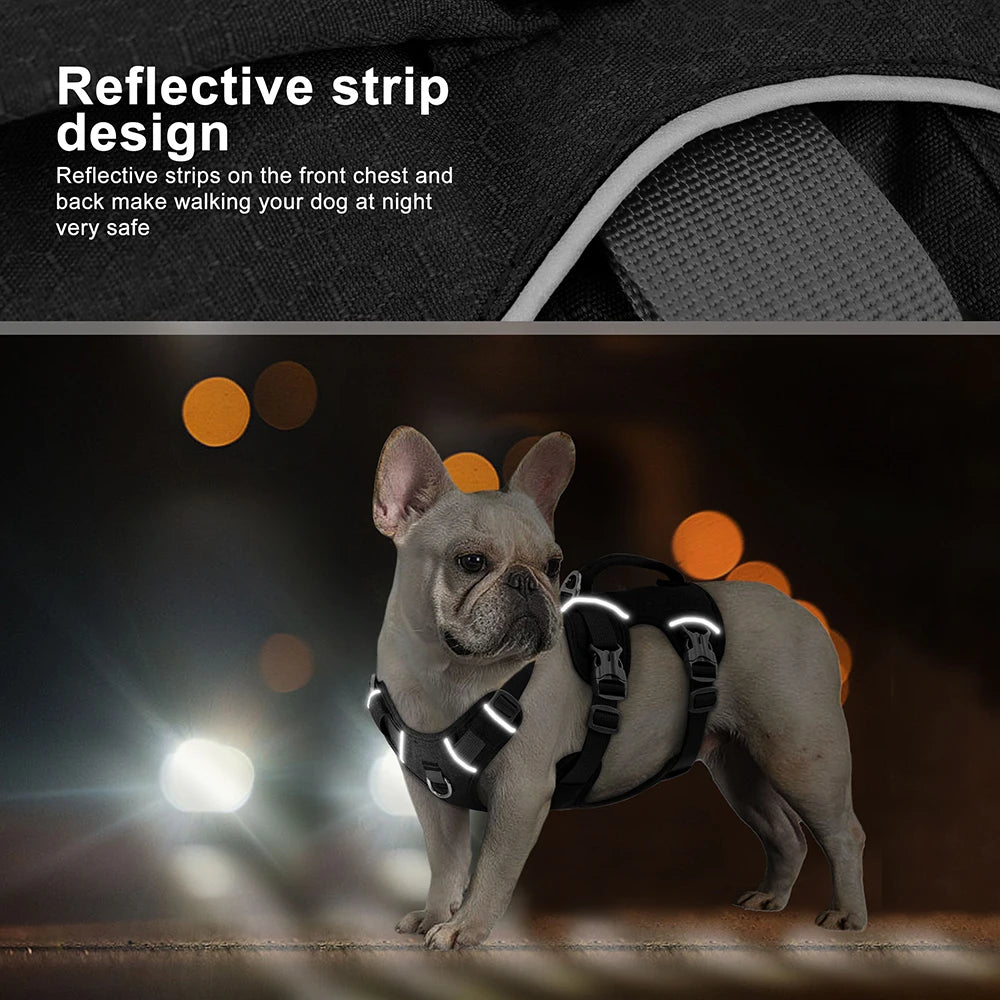 Escape Proof Dog Harness Reflective Vest with Handle for Small Medium Dogs