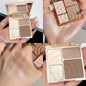 Highlighter Contour Bronzer Palette Makeup 4 Colors Matte Powder Face