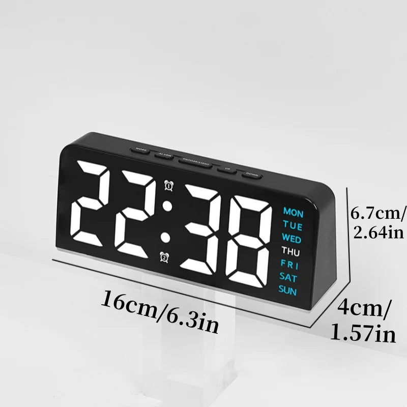 Mood Light Digital Alarm Clock USB LED Snooze Temperature Display 12/24H