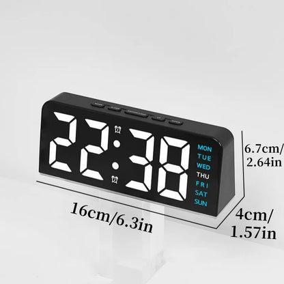 Mood Light Digital Alarm Clock USB LED Snooze Temperature Display 12/24H