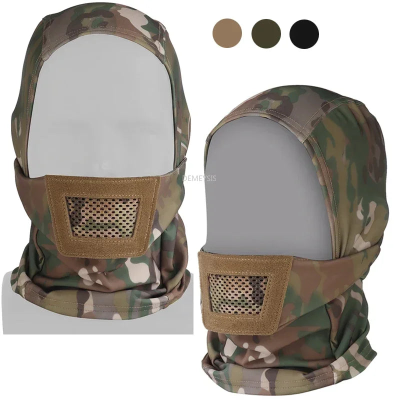 Tactical Airsoft Protection Balaclava Face Mask Steel Mesh for Hunting Sports