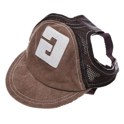 Dog Hat Sunscreen Pet Baseball Cap Outdoor Adjustable Hat with Ear Holes for Dogs