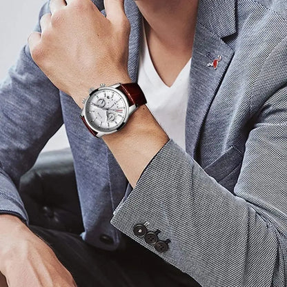 LIGE Watches Men 2024 Top Brand Luxury Casual Leather Quartz Men Watch Man Business Clock Male Sport Waterproof Date Chronograph-EXPROTAS