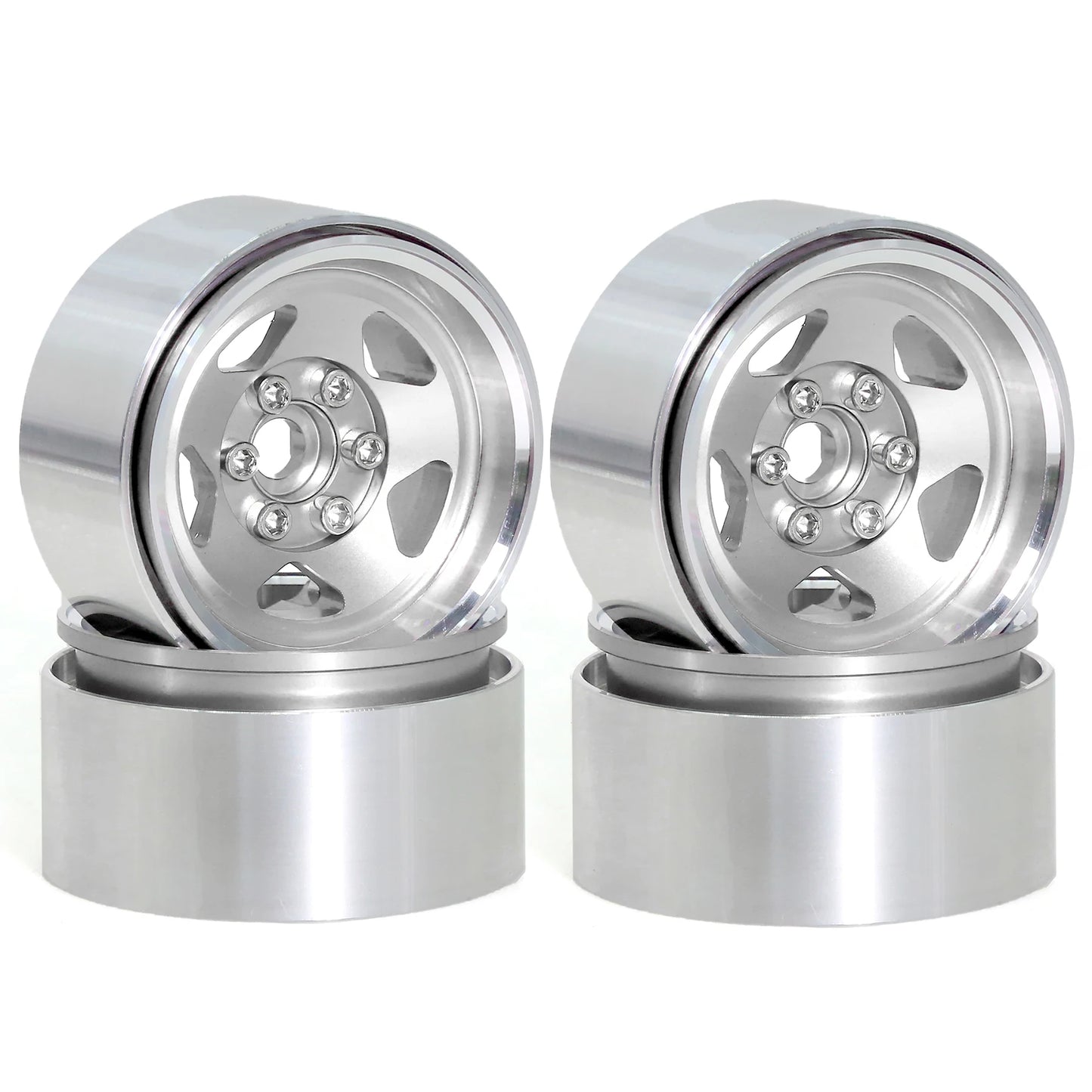 4pcs 1.9" Beadlock RC Wheel Rims for 1/10 Crawler SCX10 II III TRX4 D90 Set
