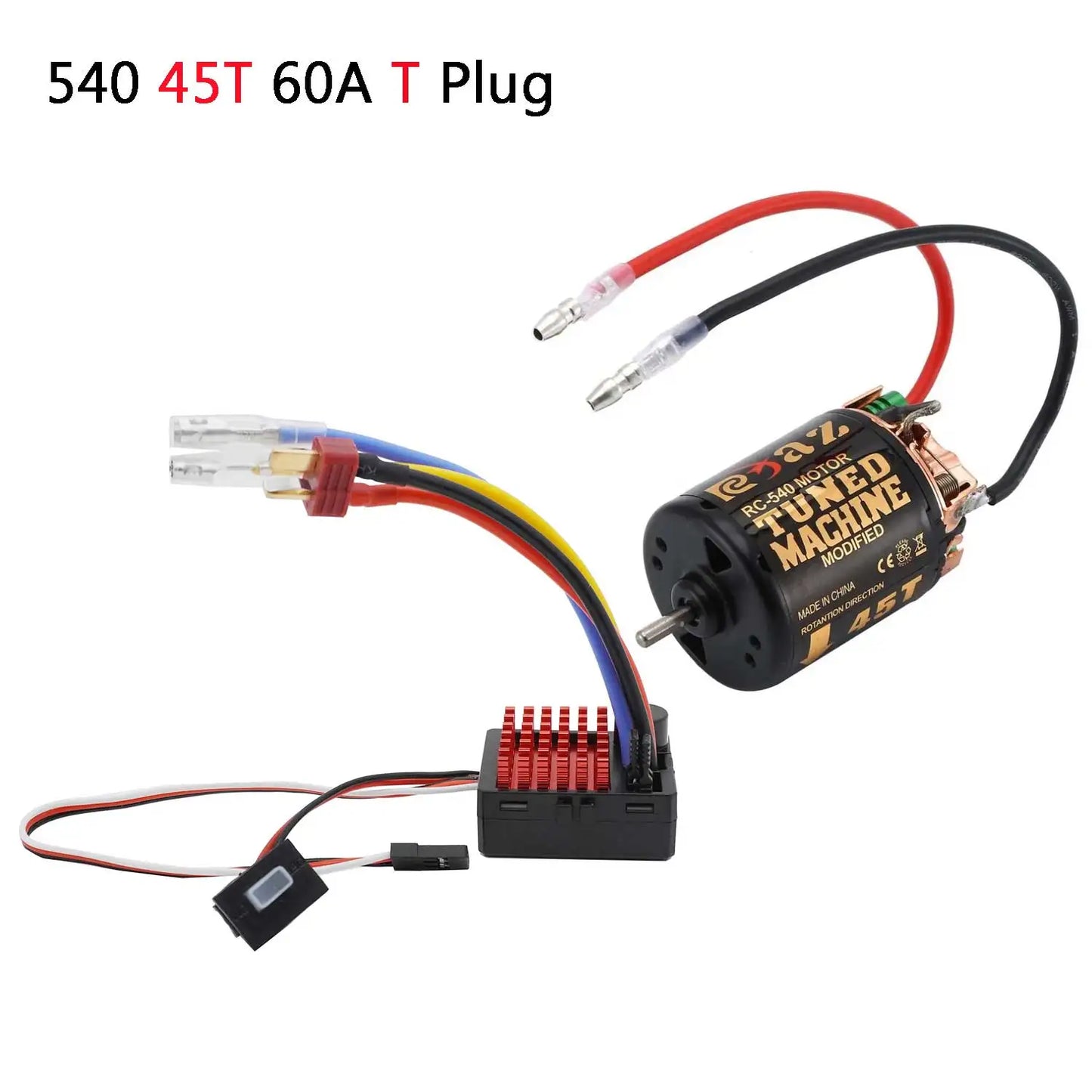 RC Car 540 Brushed Motor ESC Combo 55T 45T 35T 60A for 1/10 Crawler