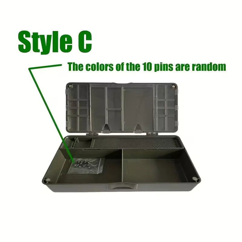 4 Style ABS Fishing Bait Box Carp Freshwater Tackle Storage Hook Compartments