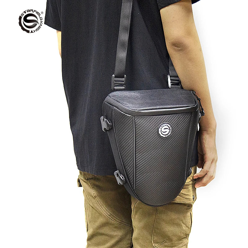 Multifunction Motorcycle Rear Seat Bag Waterproof Motorcycle Tail Bag Large Capacity Motocross Rider Shoulder Bag with Raincover-EXPROTAS