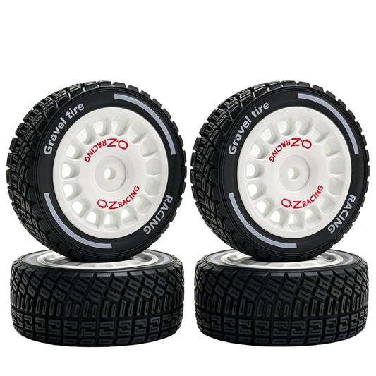4Pcs Rubber Tire Set for 1/14 RC Car Wheels Rims 12mm Hex Tamiya