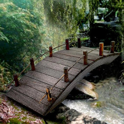 1:12 Miniatures Fairy Garden Wooden Arch Bridge with Railings