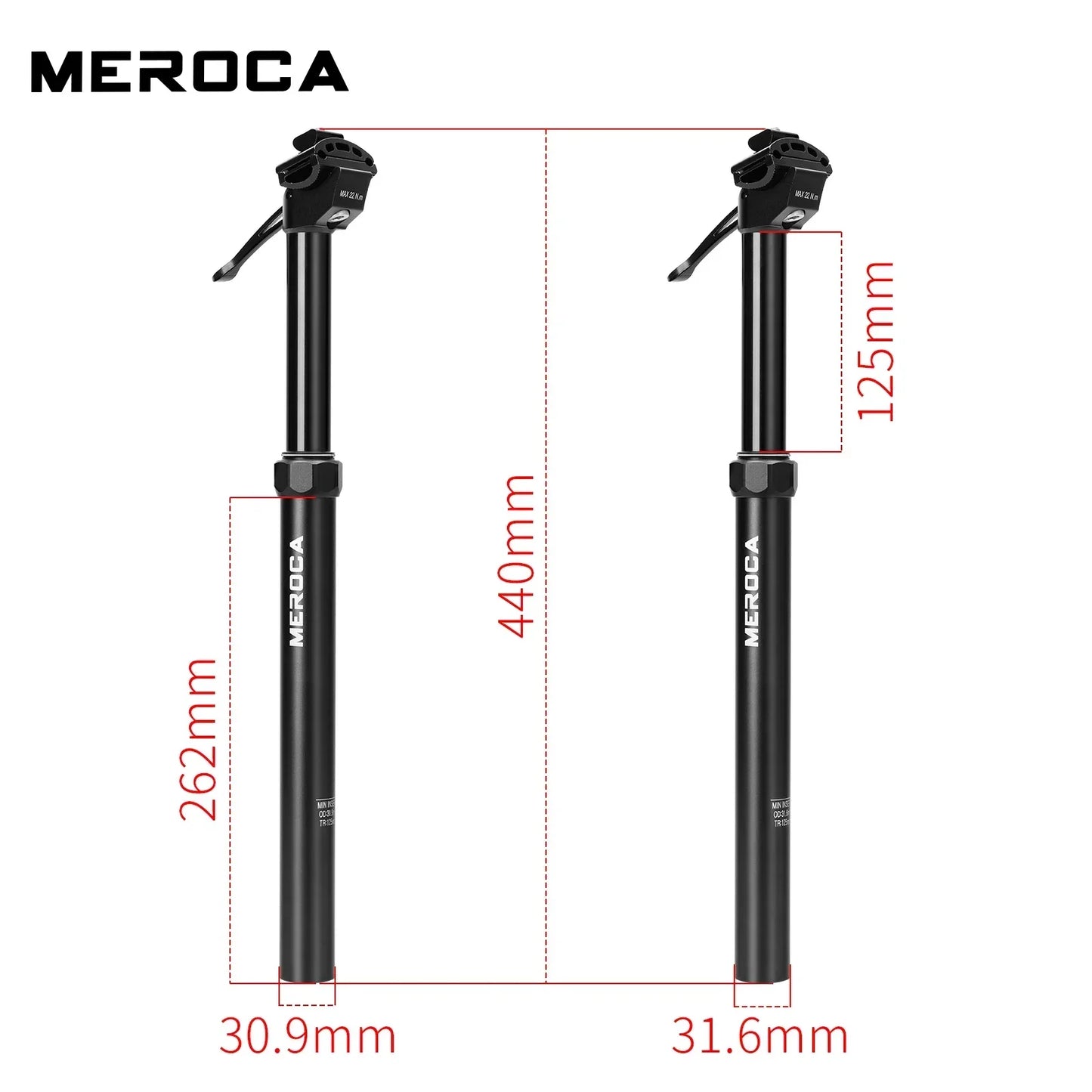 27.2/30.9/31.6mm Dropper Seatpost MEROCA Hydraulic MTB Road Bike Seat Post