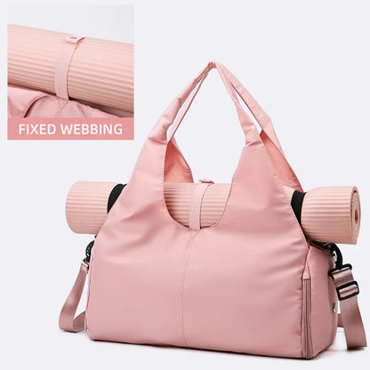 Yoga Mat Gym Bag For Women Sports Handbags Travel Fitness Tote Bag Yoga Swimming Shoulder Bag Large Capacity With Shoulder Strap-EXPROTAS