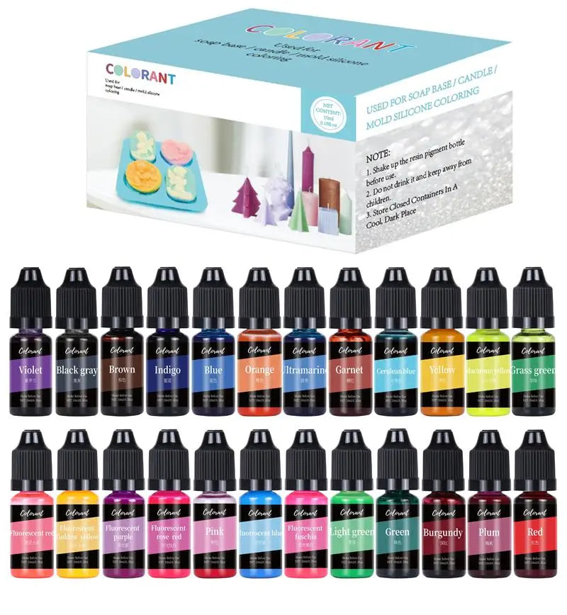 Soy Wax Candle Dye Liquid Pigments 24 Colours for Candle Making Supplies