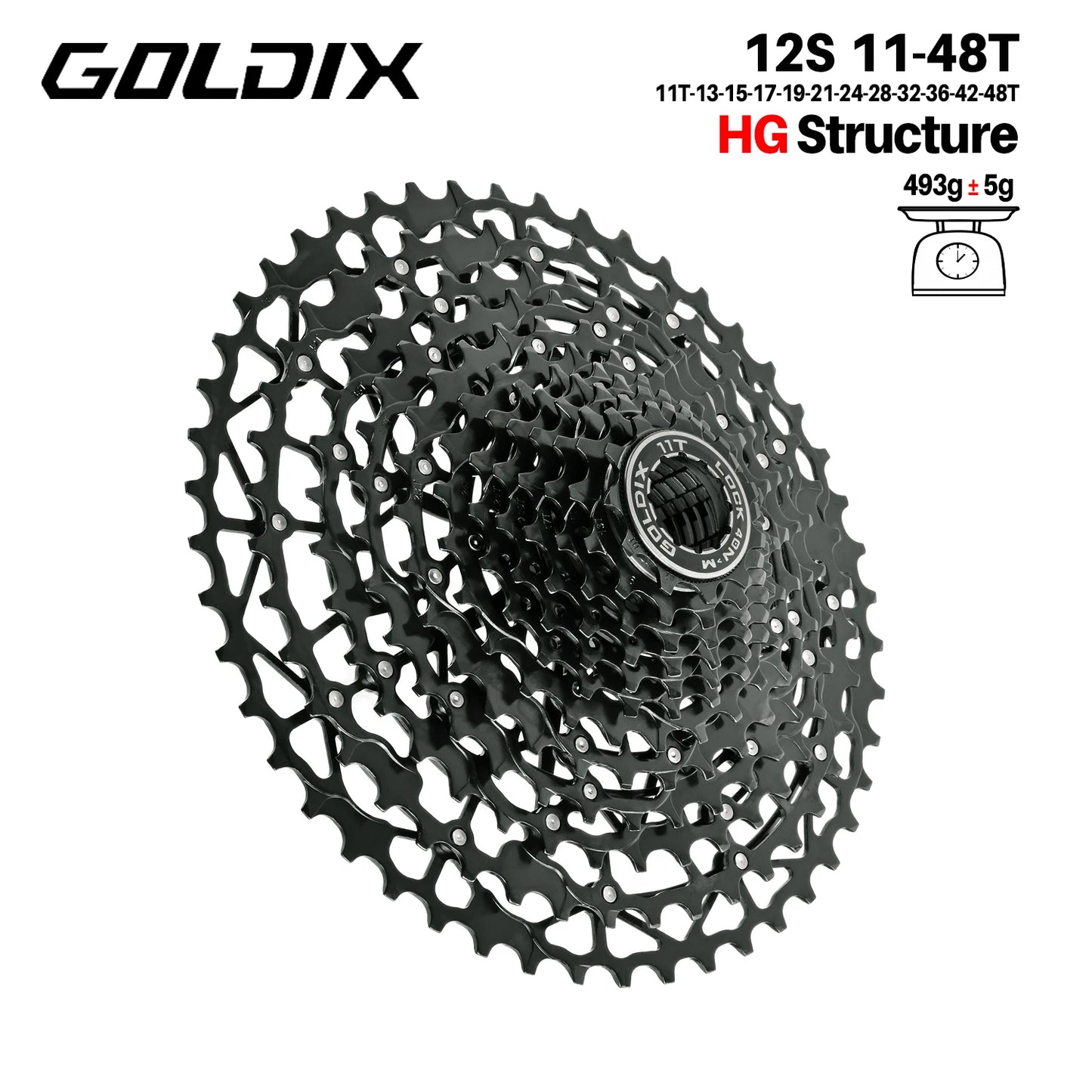 GOLDIX Mountain Bike Cassette 9 10 11 12 13 Speed HG Carbon Steel - EXPROTAS