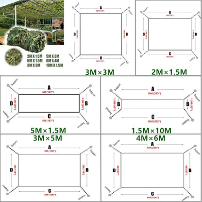 Camo Netting Waterproof Hunting Camouflage Nets 3M 4M Woodland Covers