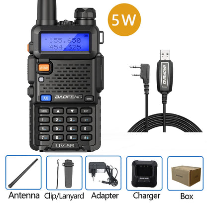 Baofeng Walkie Talkie UV 5R 5W 8W Dual Band Ham Two Way Radio Vhf Uhf FM Radio Handheld Transceiver Hunting Long Range-EXPROTAS