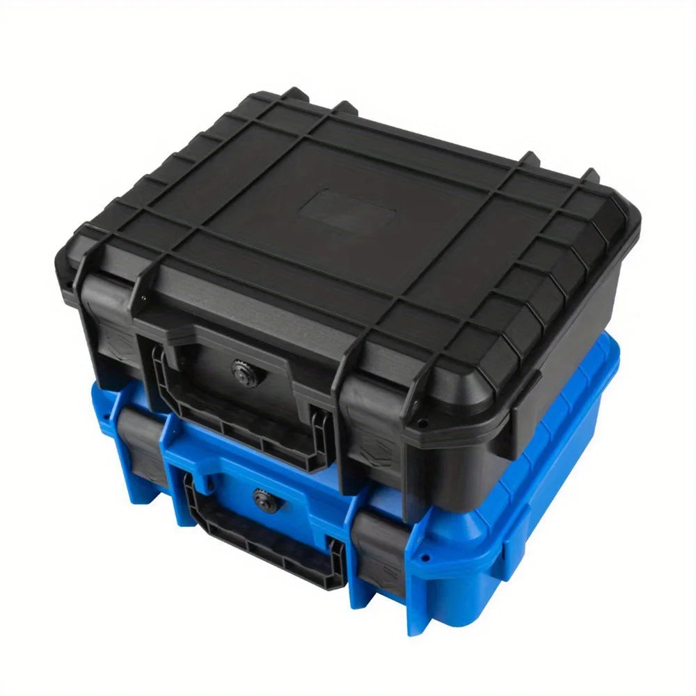 1pc Waterproof Hard Carry Tool Case w/ Pre-Cut Sponge, Impact-Resistant Storage Box