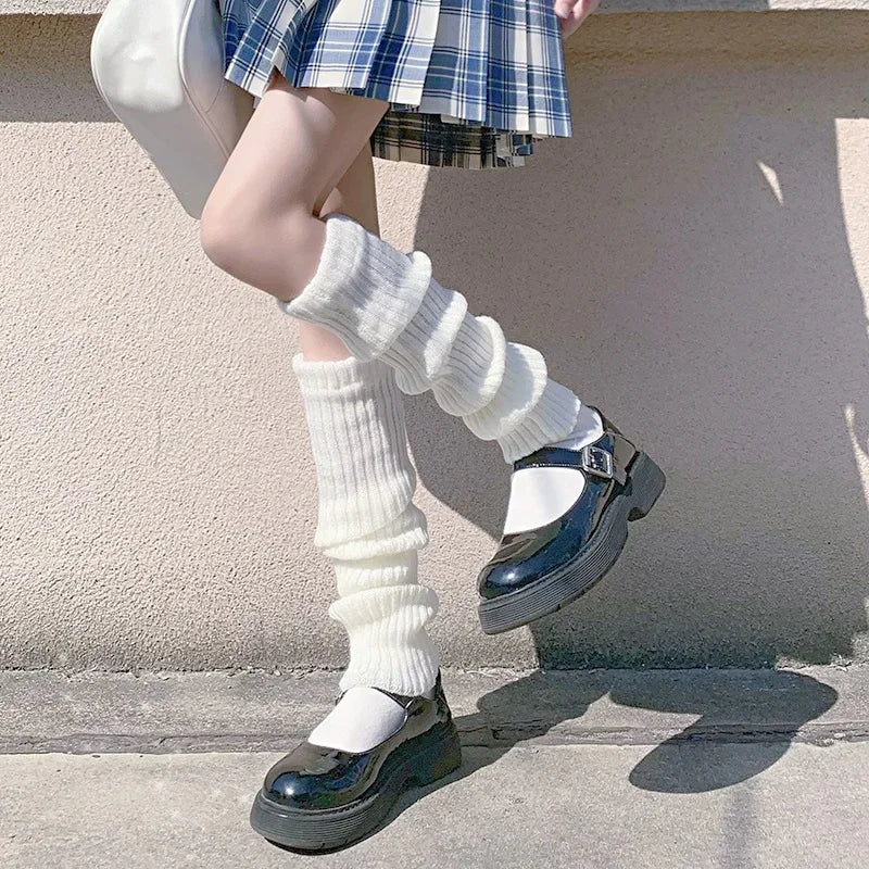 72cm Knitted Leg Warmers Y2K Warm Foot Cover Winter Socks Women Cuffs