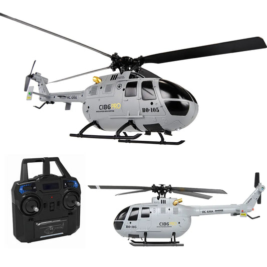 C186 Pro B105 2.4G RTF RC Helicopter, 4 Propellers, 6-Axis Gyro, Remote Control-EXPROTAS