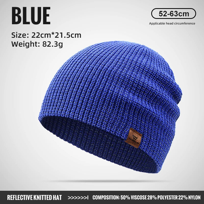 Windproof Ear Protection Beanie Hat Warm Reflective Cycling Running Cap