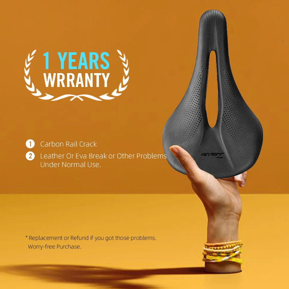 RYET Carbon Fiber Saddle 142mm 125g Super Light PU Soft Seat for Road MTB Bike