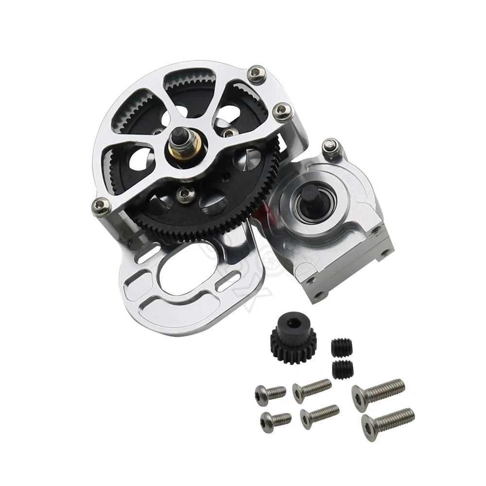 1/10 RC Crawler Metal Transmission Gearbox w/ Motor Gear for Axial SCX10
