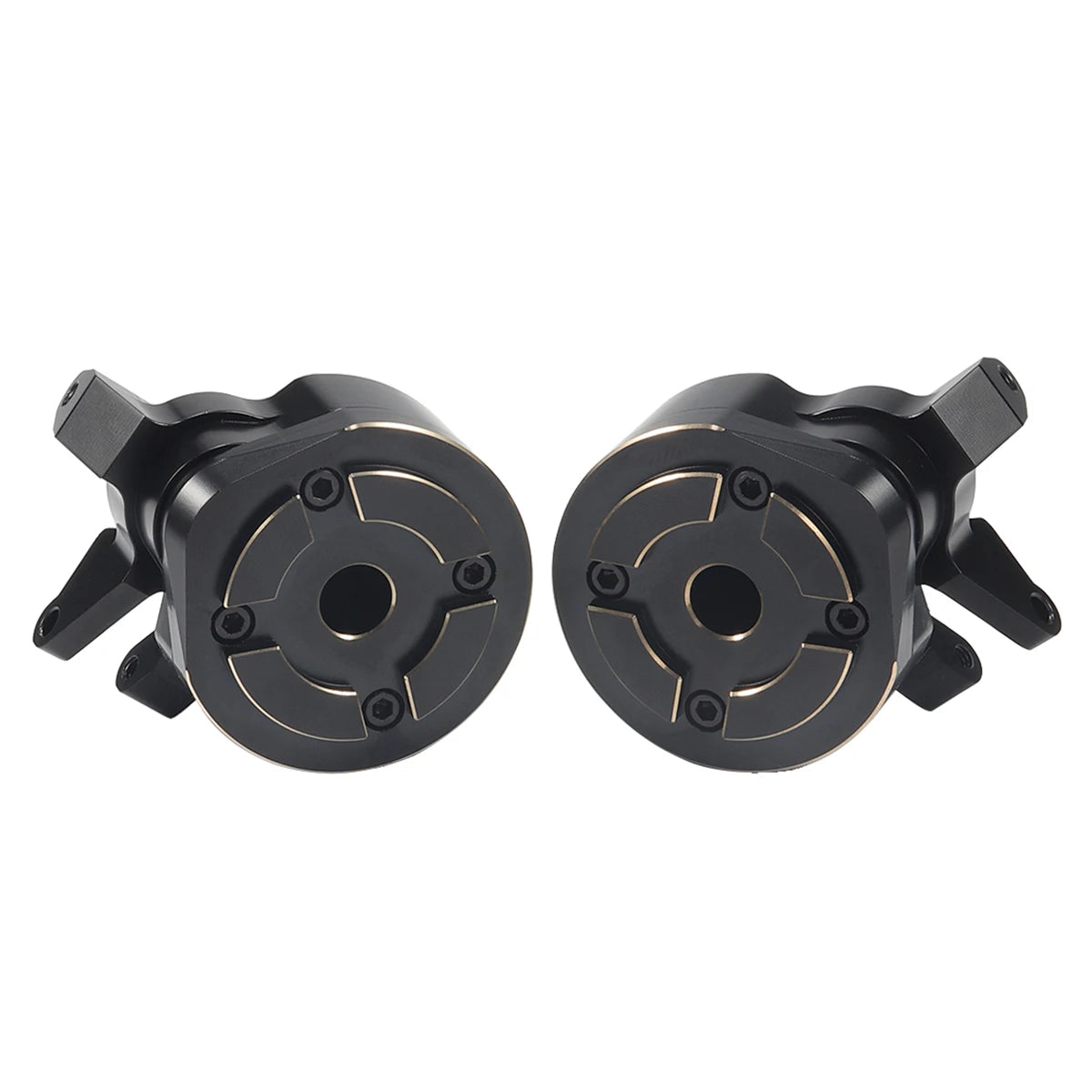 Black Brass Steering Knuckle Portal Cover Weights for Axial Capra SCX10 III